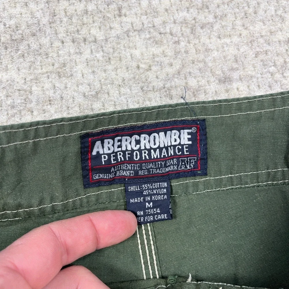 Vintage Y2K Abercrombie Fitch Bored Shorts Men Medium Olive Green Swim Trunks
